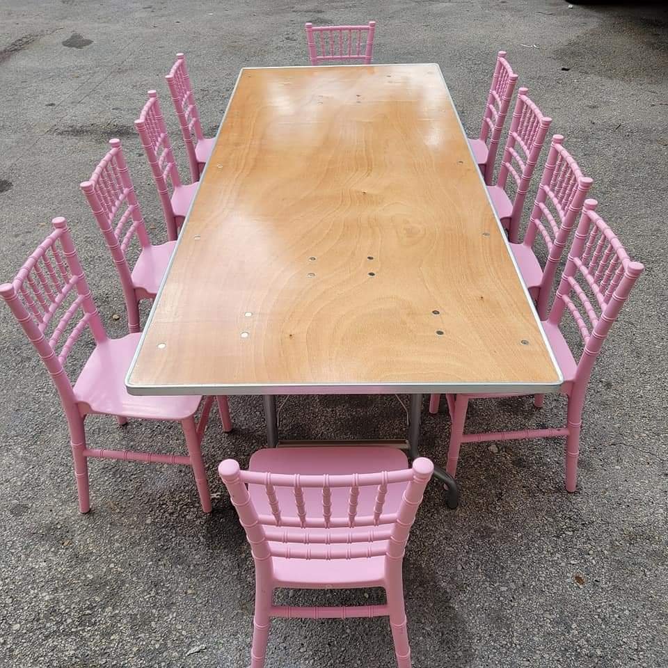 Kids chiavari pink chairs